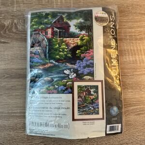 Dimensions‎ Old Mill Cottage Needlepoint Kit Canvas and Thread 12x16" #2484 VTG